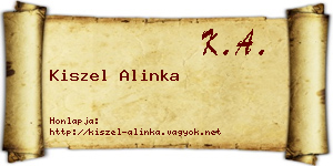Kiszel Alinka névjegykártya